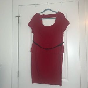 Red peplum Torrid dress